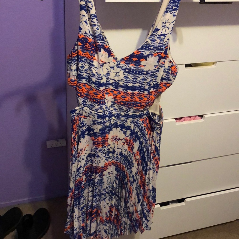 Orange and royal blue dress